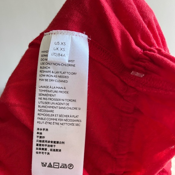 We the Free Womens Red Bandeau Tube Top Size XS Smocked Ruffle Hem Stripe - Picture 5 of 5